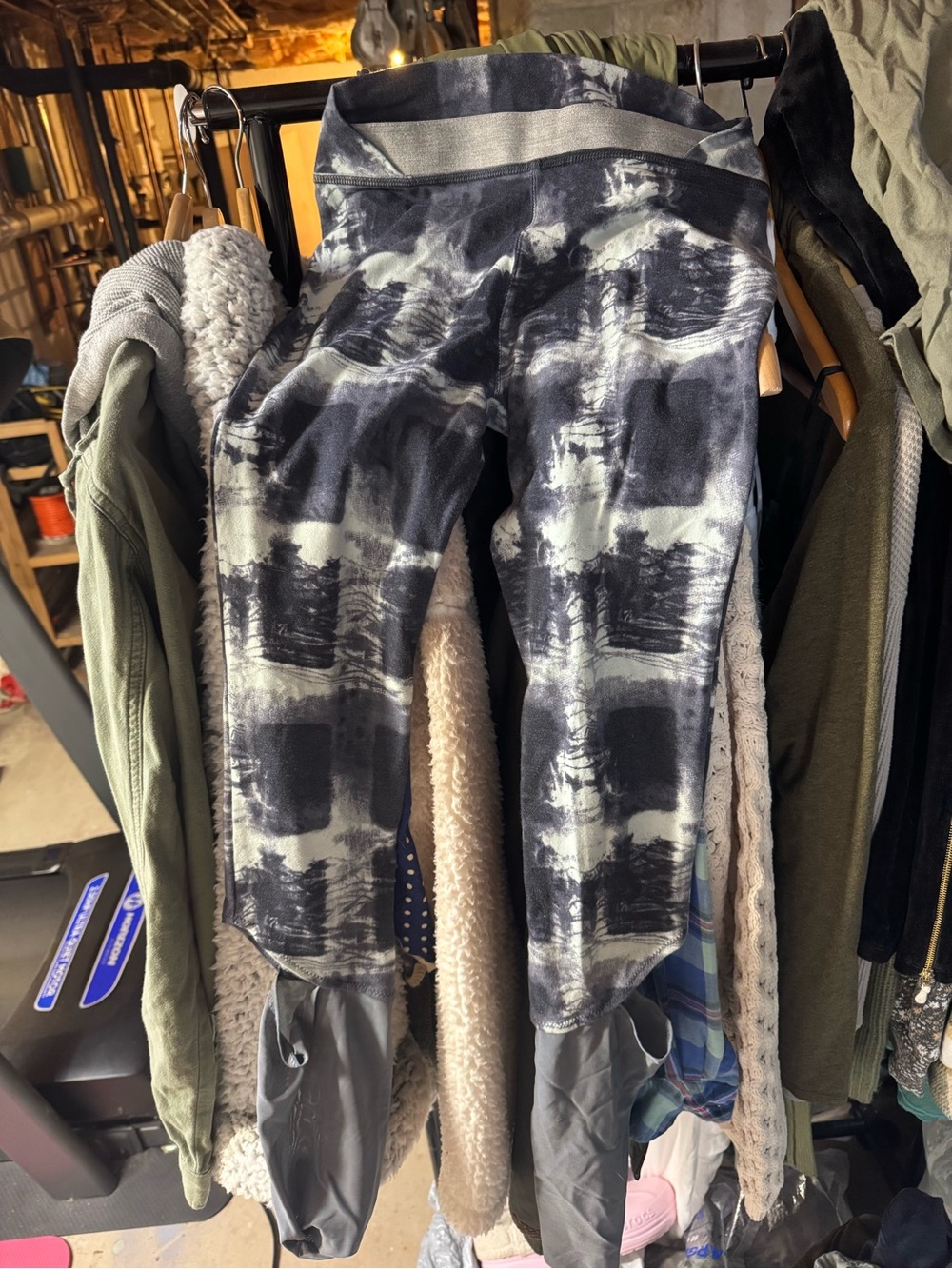Free People Blue & Gray Tie-Dye Active Leggings